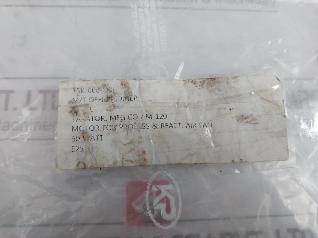 Takatori M120 Motor For Process & Rect Air Fan 15K-000-005