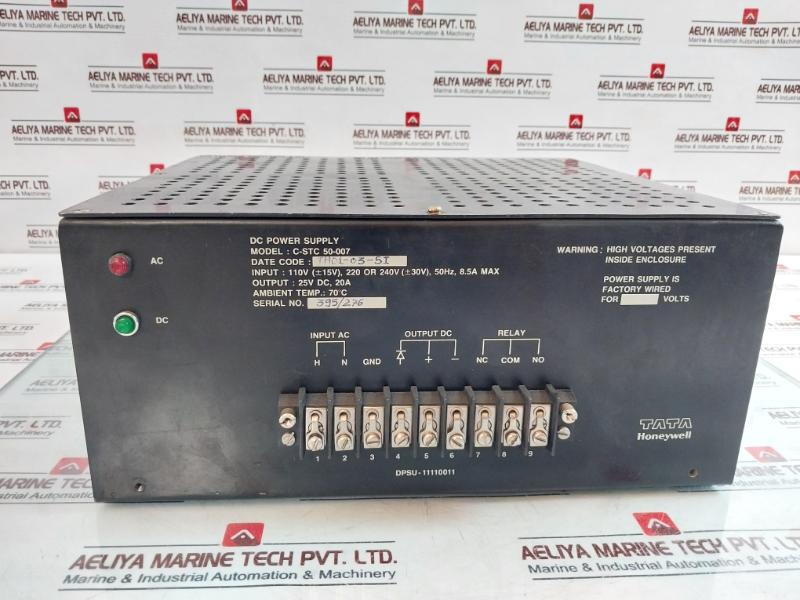 Tata Honeywell C-stc 50-007 Dc Power Supply 25V Dc, 20A