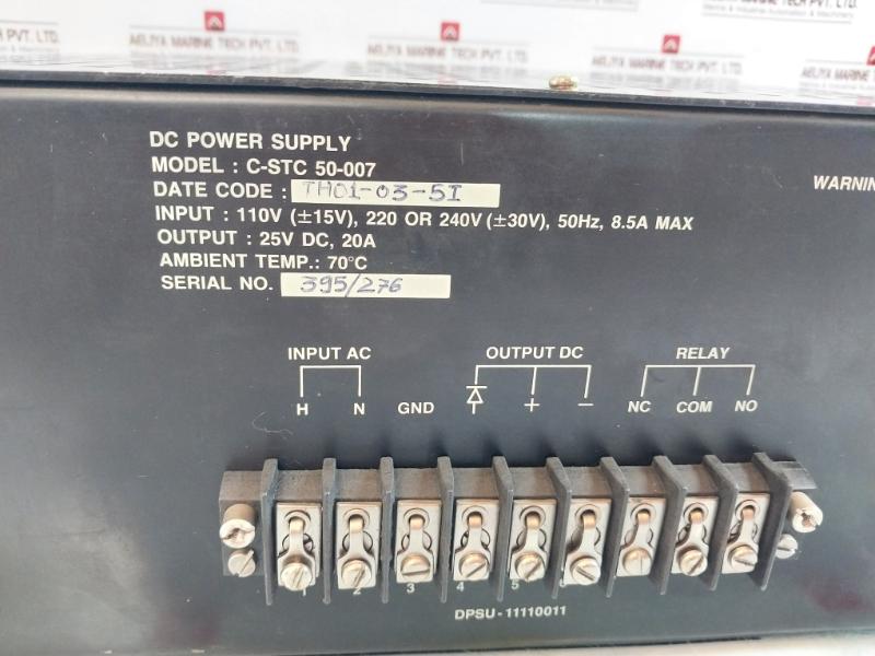 Tata Honeywell C-stc 50-007 Dc Power Supply 25V Dc, 20A