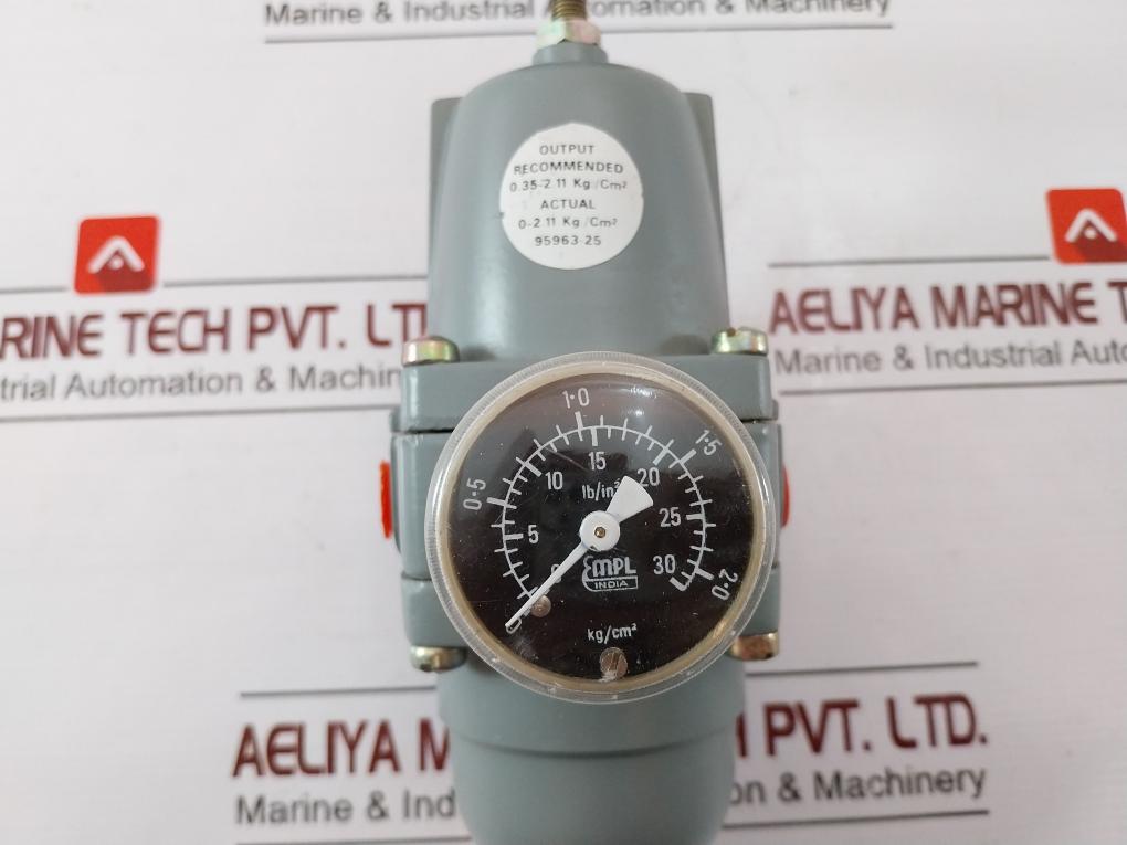 Taylor 95963-25 Pneumatic Pressure Gauge 0.35-2.11 Kg/Cm2, 0-2.11 Kg/Cm2