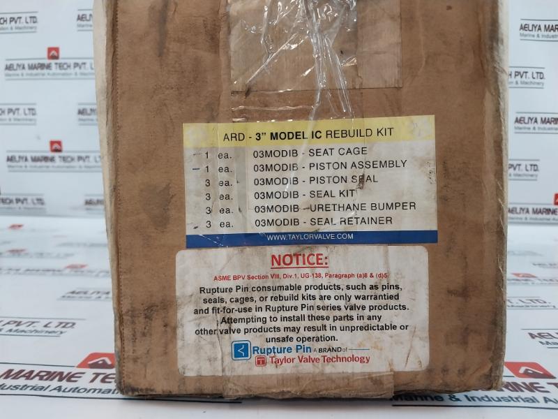 Taylor Valve Technology Sk-ic-1 Rebuild Kit Rupture Pin & Seal Kit For Model Ic