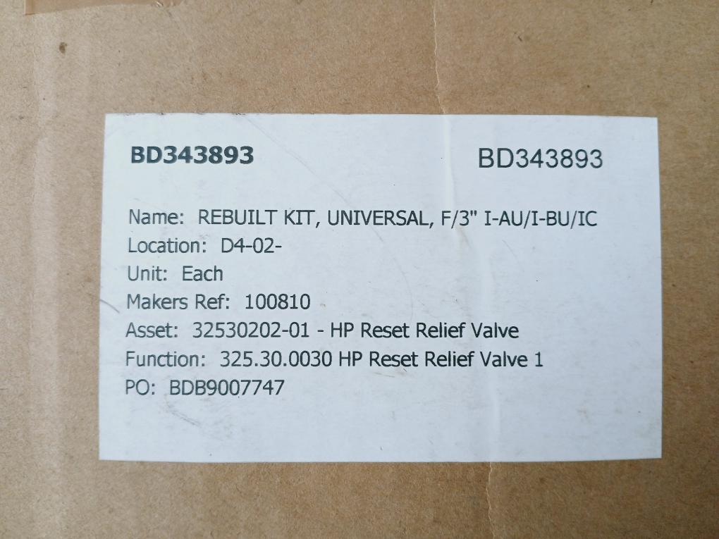 Taylor Valve Technology Sk-ic-1 Rupture Pin 3" Ic Rebuild Kit