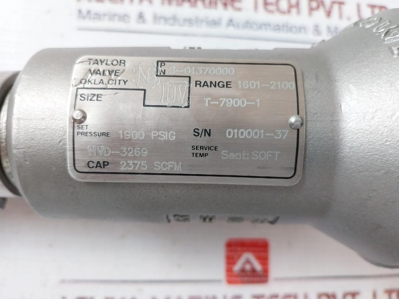Taylor Valve S-01370000 Safety Relief Valve 1900 Psig 204100