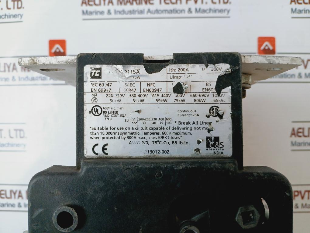 Tc Lc1 F 115A Contactor Ith=200 A
