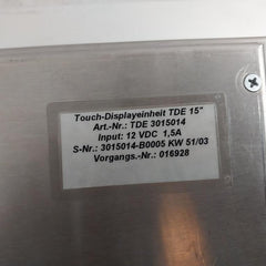 Tde 3015014 Touch-display Unit 12Vdc 1,5 A 15 Inch