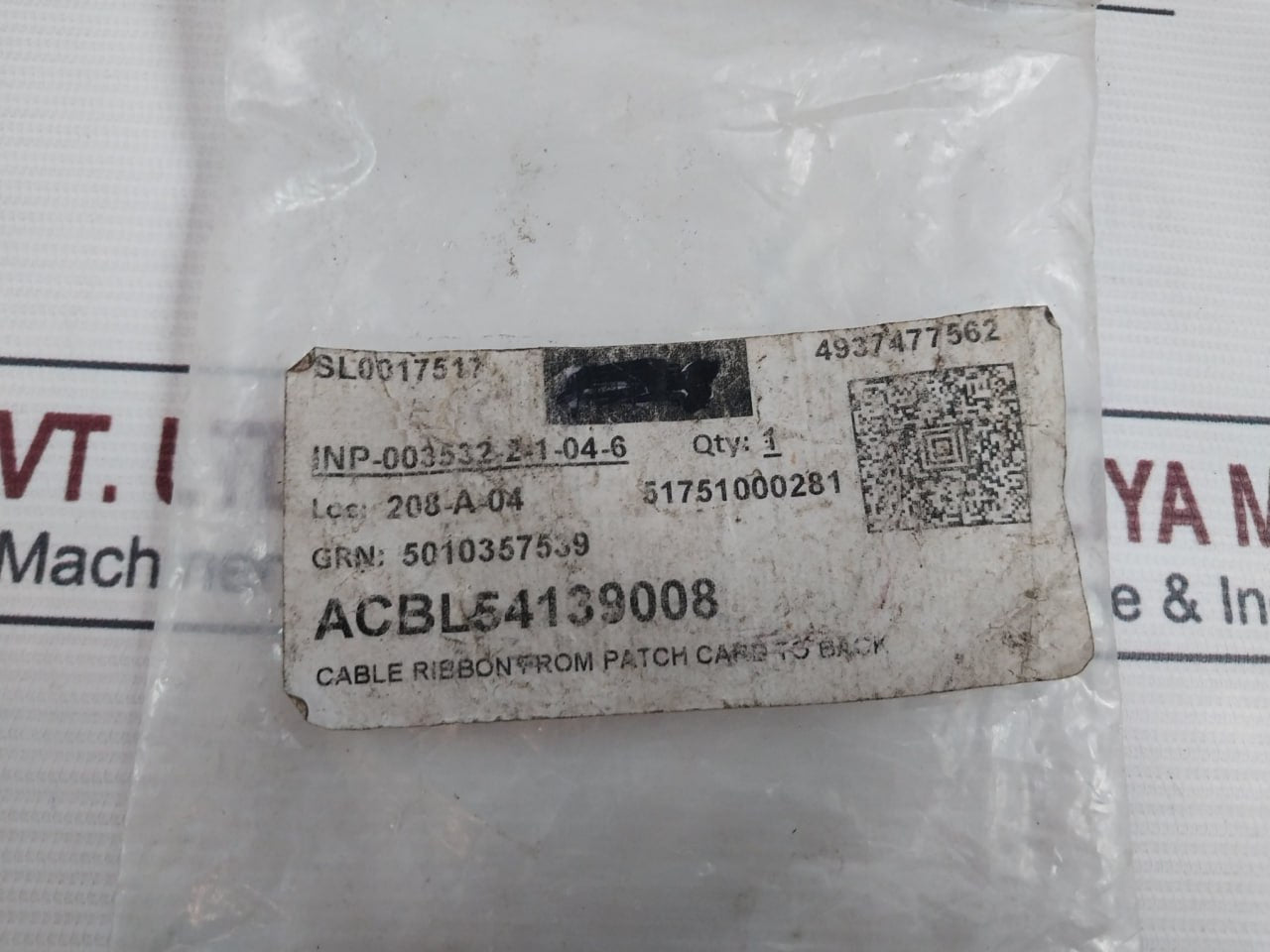 Tdf Asia Awm 2651 Cable Ribbon From Patch Card To Back 28Awg