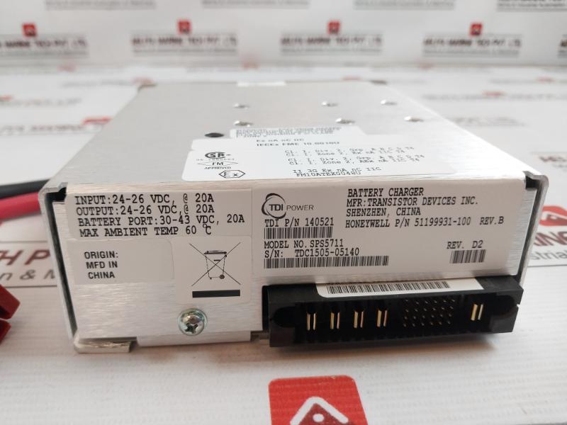 Tdi / Honeywell Sps5711 140521 Battery Charger 51199931-100 24-26 Vdc 20A