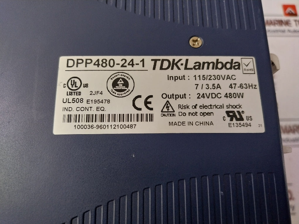 Tdk-lambda Dpp480-24-1 Power Supply 115/230 Vac 7/3.5A 47-63Hz