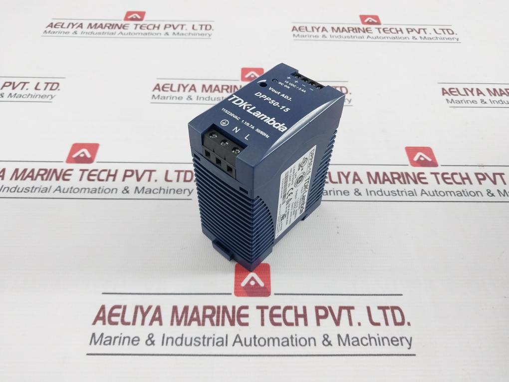 Tdk-lambda Dpp50-15 Ac/Dc Din Rail Power Supply 115/230Vac 1.1/0.7A 50/60Hz 50W