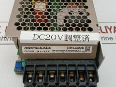 Tdk-lambda Enclosed Power Supply Input-100-240Vac/2.0A/50-60Hz Part No Hws150A-24/A
