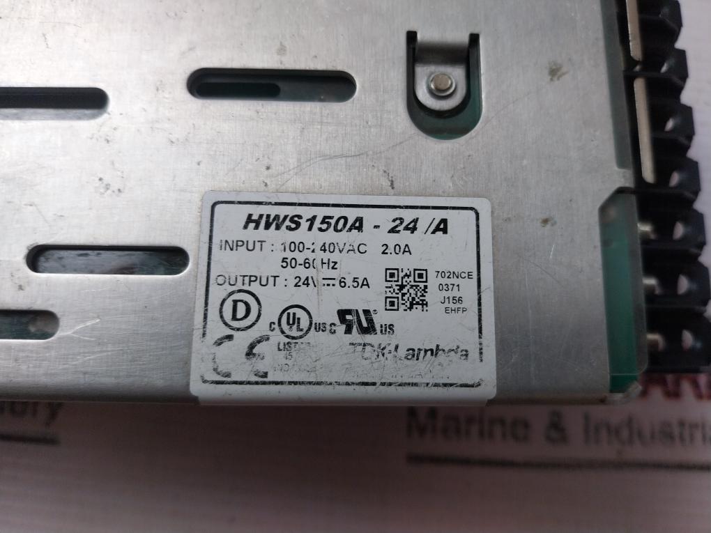 Tdk-lambda Hws150A-24/A Switching Mode Power Supply 24V 50-60Hz