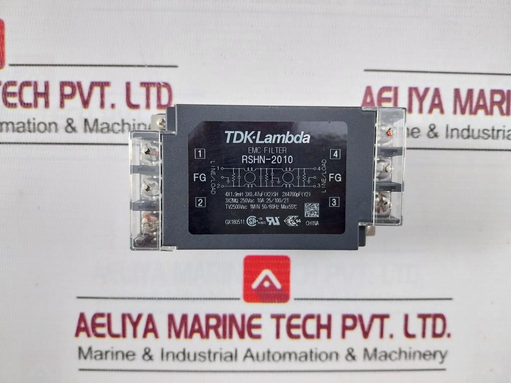 Tdk-lambda Rshn-2010 Emc Filter 250 Vdc 10A 50/60 Hz 2500Vac 55°C