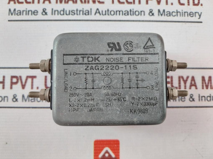 Tdk Zag2220-11S Noise Filter 250V~20A 50/60Hz