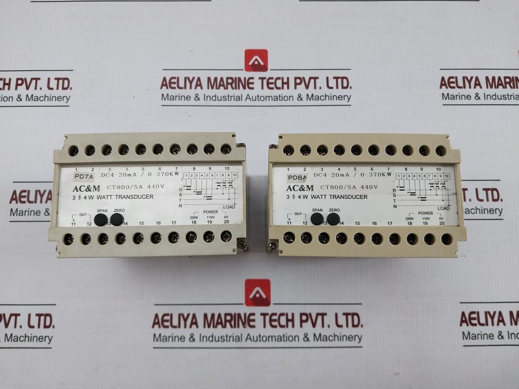 Tdw-cybaca Watt Transducer Ac&M Input: 3 § 4W 440V Ct 800/5A