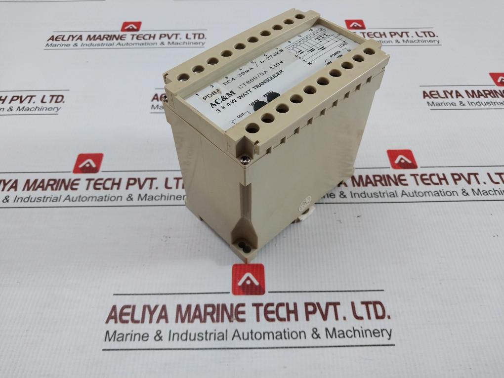 Tdw-cybaca Watt Transducer Ac&M Input: 3 § 4W 440V Ct 800/5A