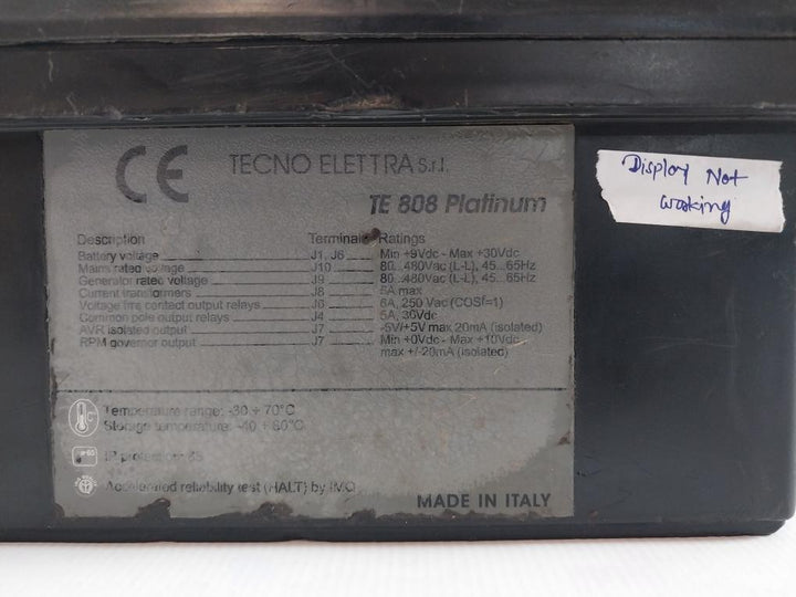 Te 808 Platinum Tecno Elettra 6A, 250 Vac Generator Controller