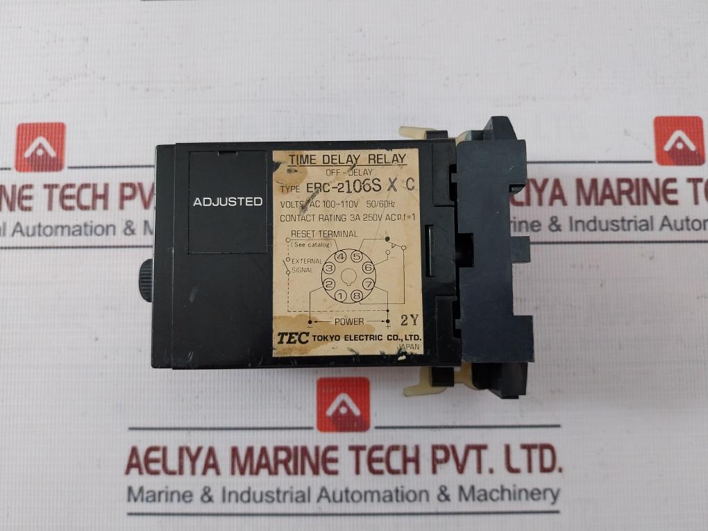 Tec Erc-2106S Xc Time Off Delay Relay With Base Ac 100- 110V 50/60 Hz 3A 250V Ac