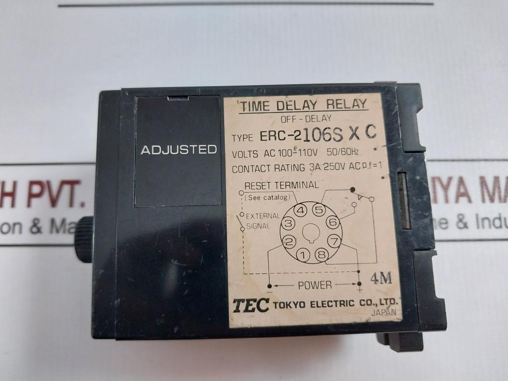 Tec Erc-2 Time Delay Relay Ac 100-110V 50/60 Hz 3A 250V Ac Erc-2106S Xc