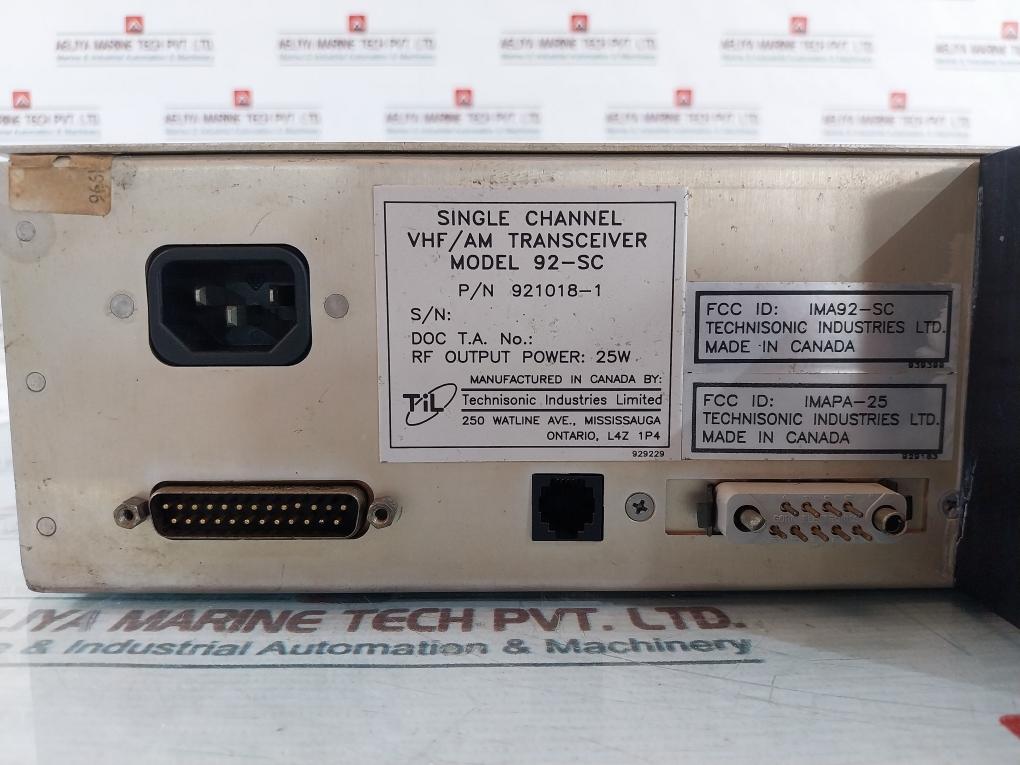 Technisonic Til-92-sc Single Channel Vhf/Am Transceiver Tsc-4100