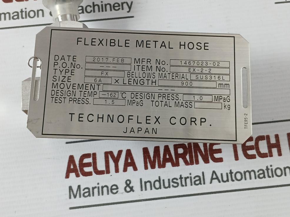 Technoflex Ex-2-2 Flexible Metal Hose 6Ax 900 Mm Sus316L