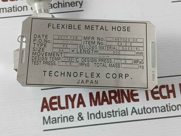 Technoflex Ex-2-2 Flexible Metal Hose 6Ax 900 Mm Sus316L