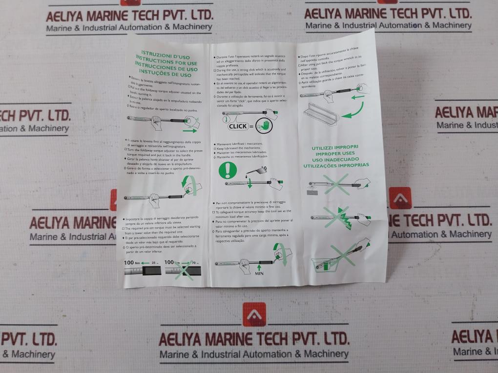 Tecnogi 1060 Series 1000 Snap Torque Wrench 115310012 100-600 Nm