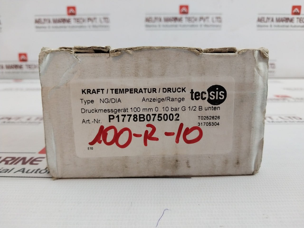 Tecsis Ng/Dia Pressure Gauge 0 To 10 Bar 100 Mm