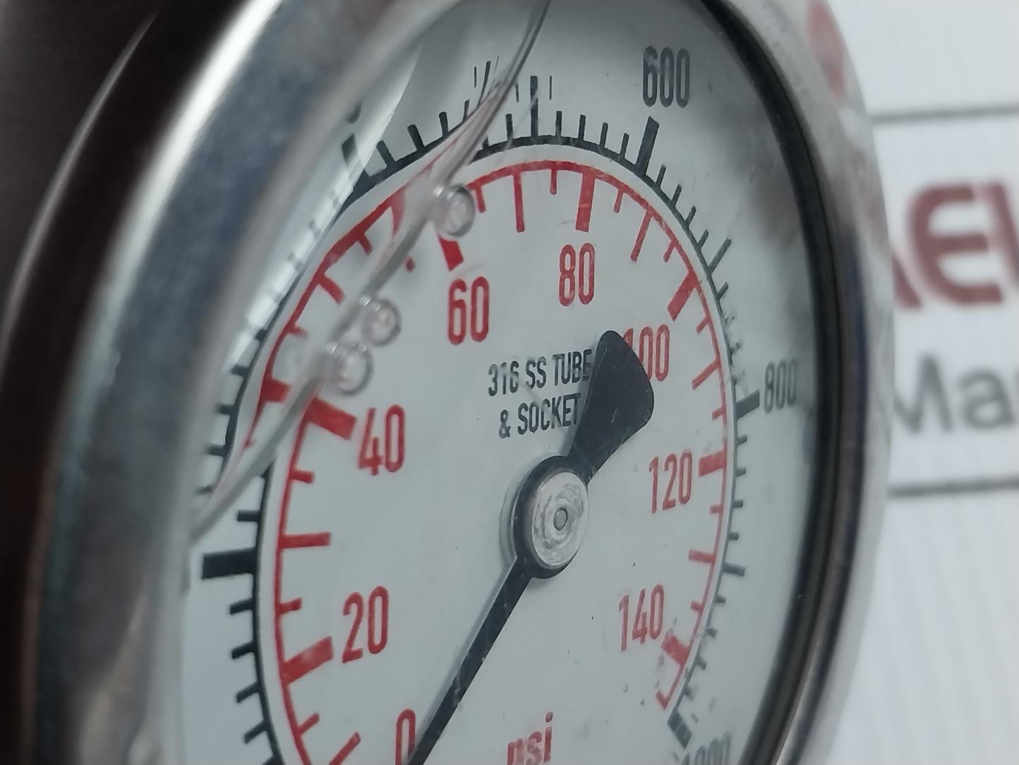 Tecsis Acc. 1.6 Pressure Gauge 316Ss 0-140 Psi 0-1000Kpa