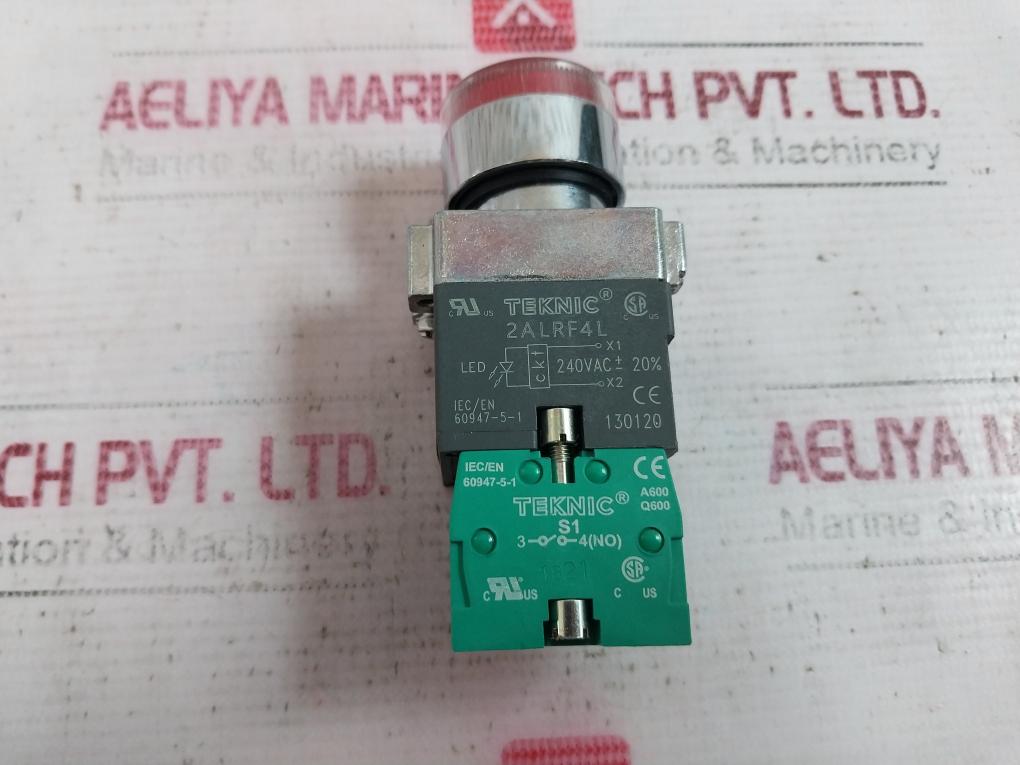 Teknic 2Alrf4L Illuminated Flush Actuator 240Vac±20% 500V Ith: 10A 110V, 0.5A