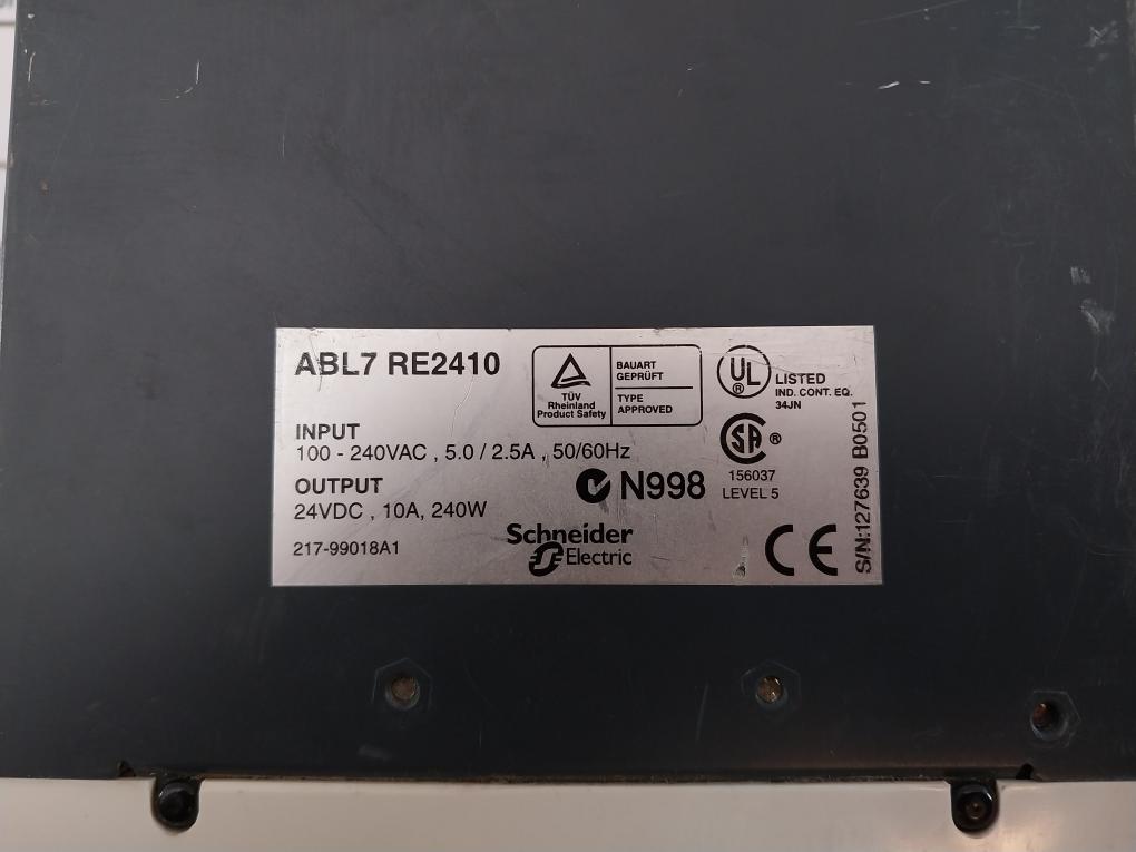 Telemecanique Abl7 Re2410 Power Supply 100-240Vac 5.0 / 2.5A 50/60Hz