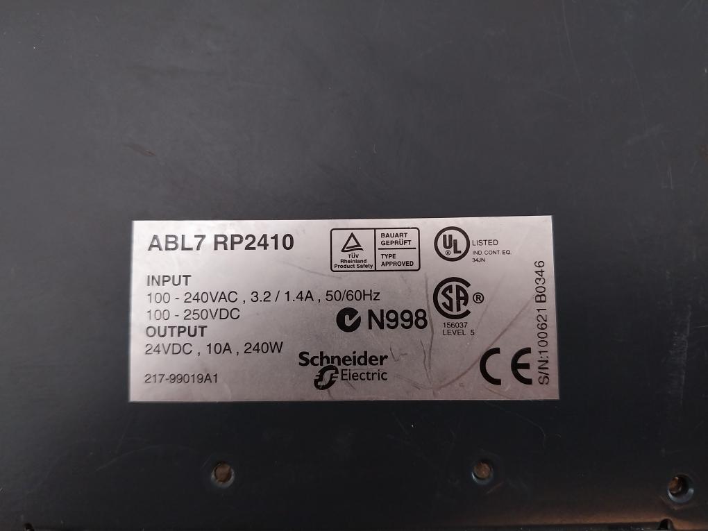 Telemecanique Abl7 Rp2410 Power Supply 24Vdc 10A 240W