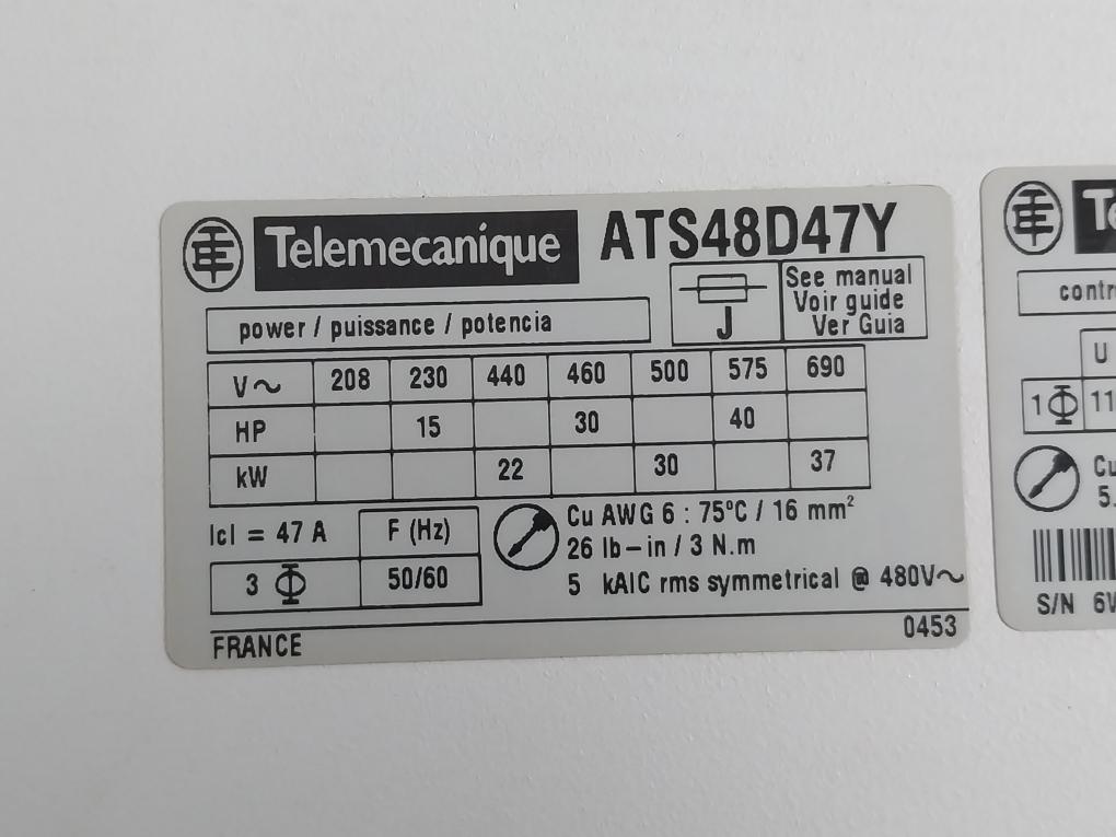 Telemecanique Altistart 48 Ats48D47Y Soft Starter