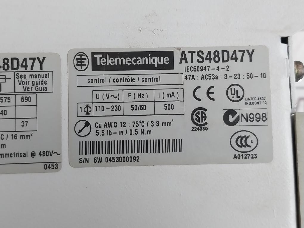 Telemecanique Altistart 48 Ats48D47Y Soft Starter