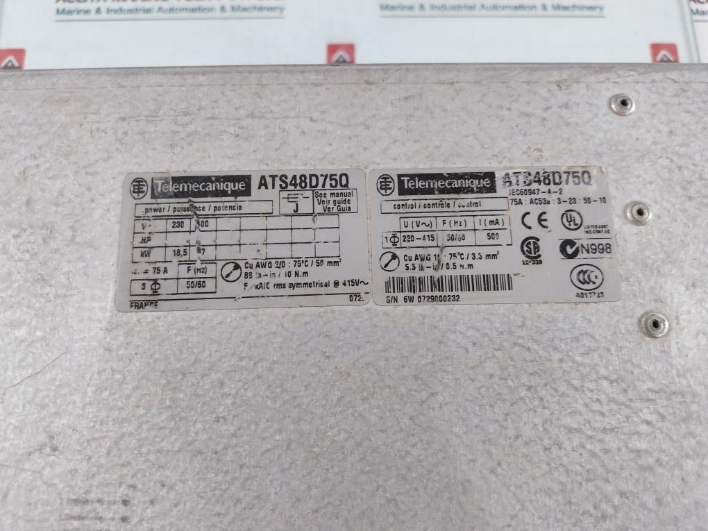 Telemecanique Ats48D75Q Soft Starter 230-415V 50/60Hz