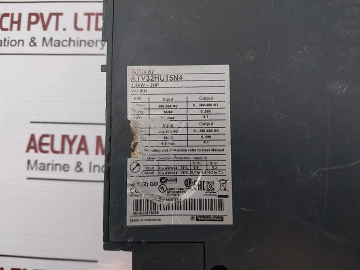 Telemecanique Atv32Hu15N4 Variable Speed Drive 1.5Kw-2Hp
