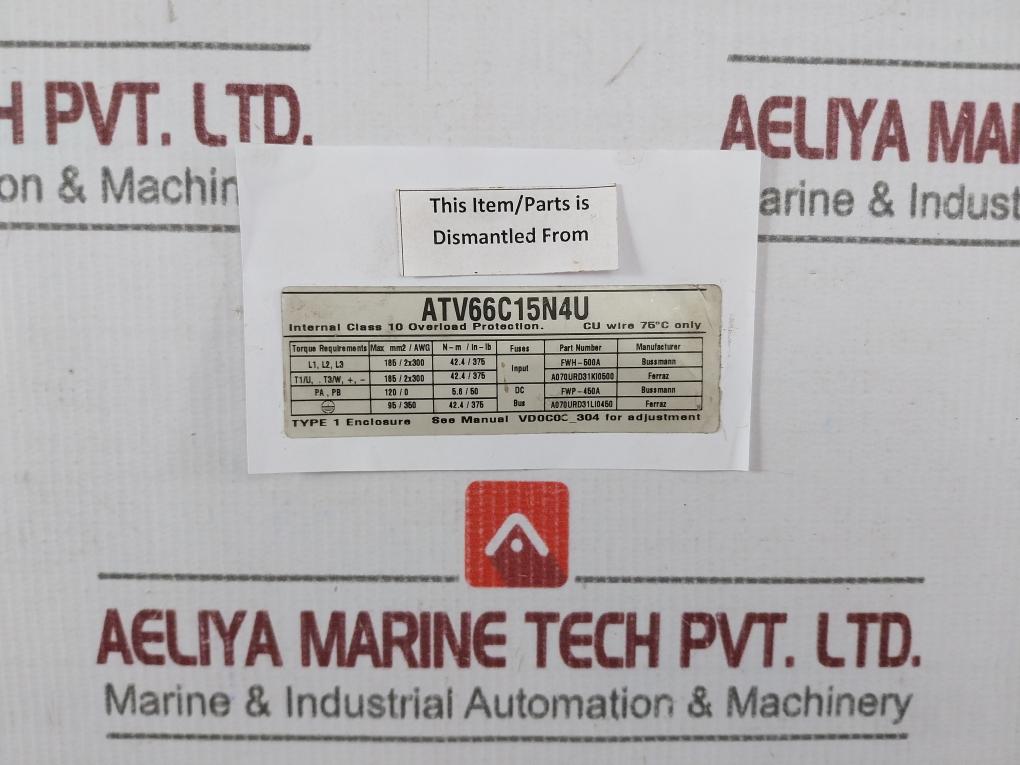 Telemecanique Atv66C15N4U Aluminium Electrolytic Capacitor Dcme1280