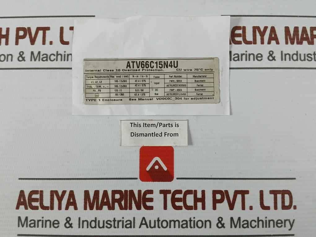 Telemecanique Atv66C15N4U Modular Fuse Block 52012-640-50