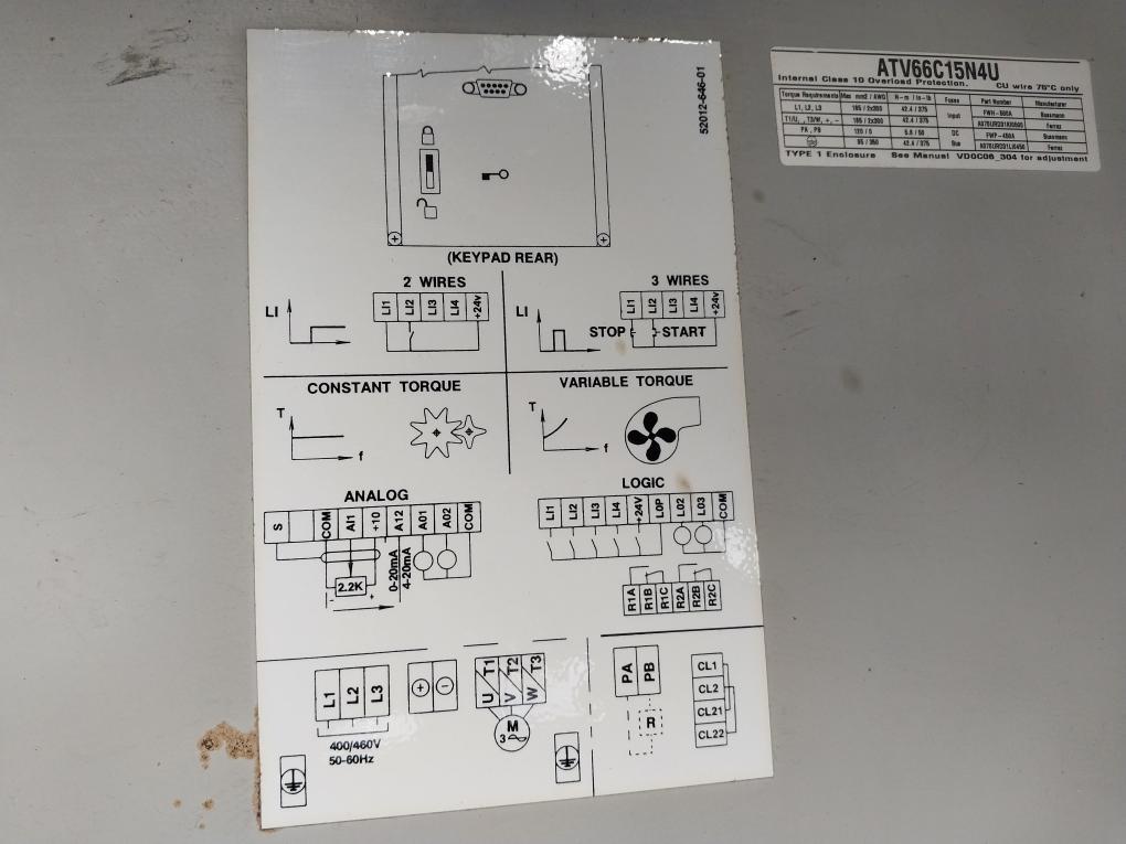 Telemecanique Atv66C15N4U Variable Speed Drive Fwh-500A