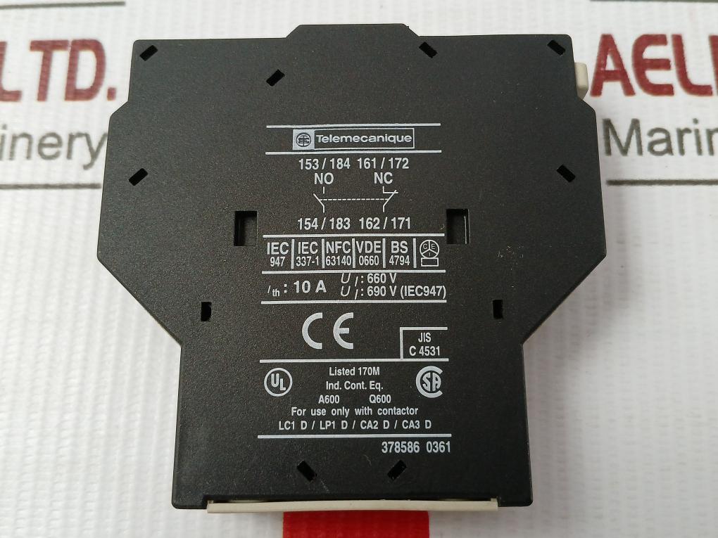 Telemecanique Auxiliary Contact Block La 8 Dn 11
