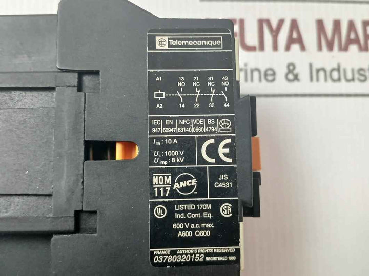 Telemecanique Ca2 Dn22 Control Relay 600Vac Max 10A 03780320152