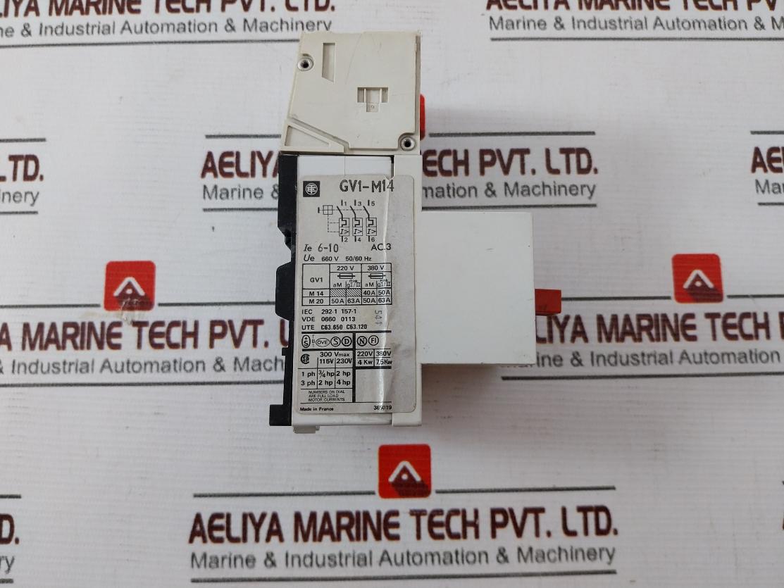 Telemecanique Gv1-l1 Motor Protection Circuit Breaker 63A 660V 50/60Hz