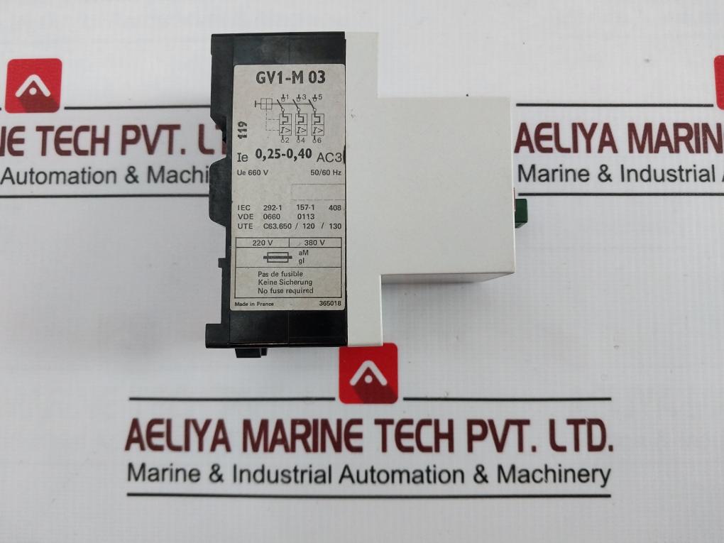 Telemecanique Gv1-m03 Motor Protection Circuit Breaker 660V 50/60 Hz 365018
