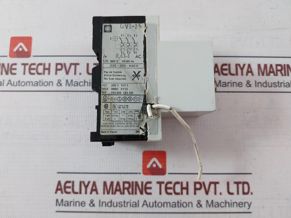 Telemecanique Gv1-m05 Motor Overload Protection Starter 0.63-1A 660V Ac