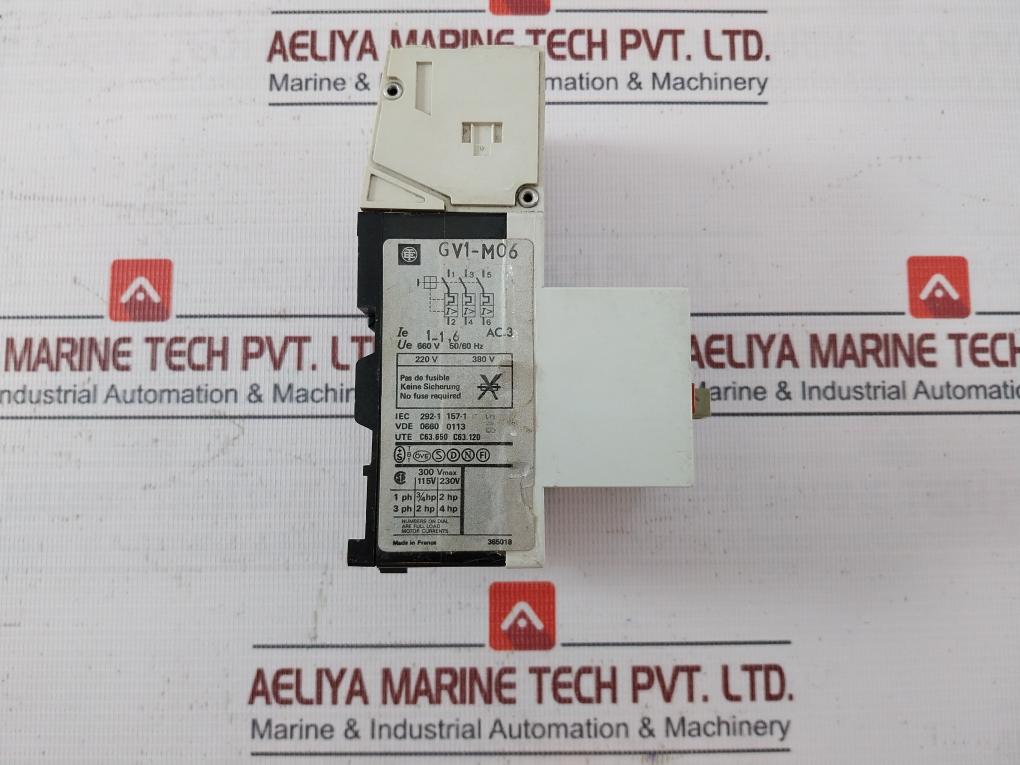 Telemecanique Gv1-m06 Motor Circuit Breaker 660V 50/60Hz Iec 292-1 157-1