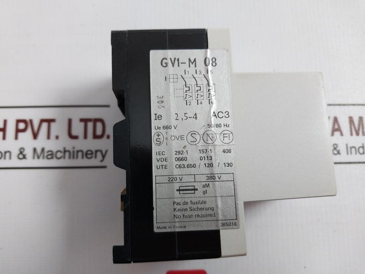 Telemecanique Gv1-m08 Motor Protector 660V 50/60Hz Vde 0660 0113