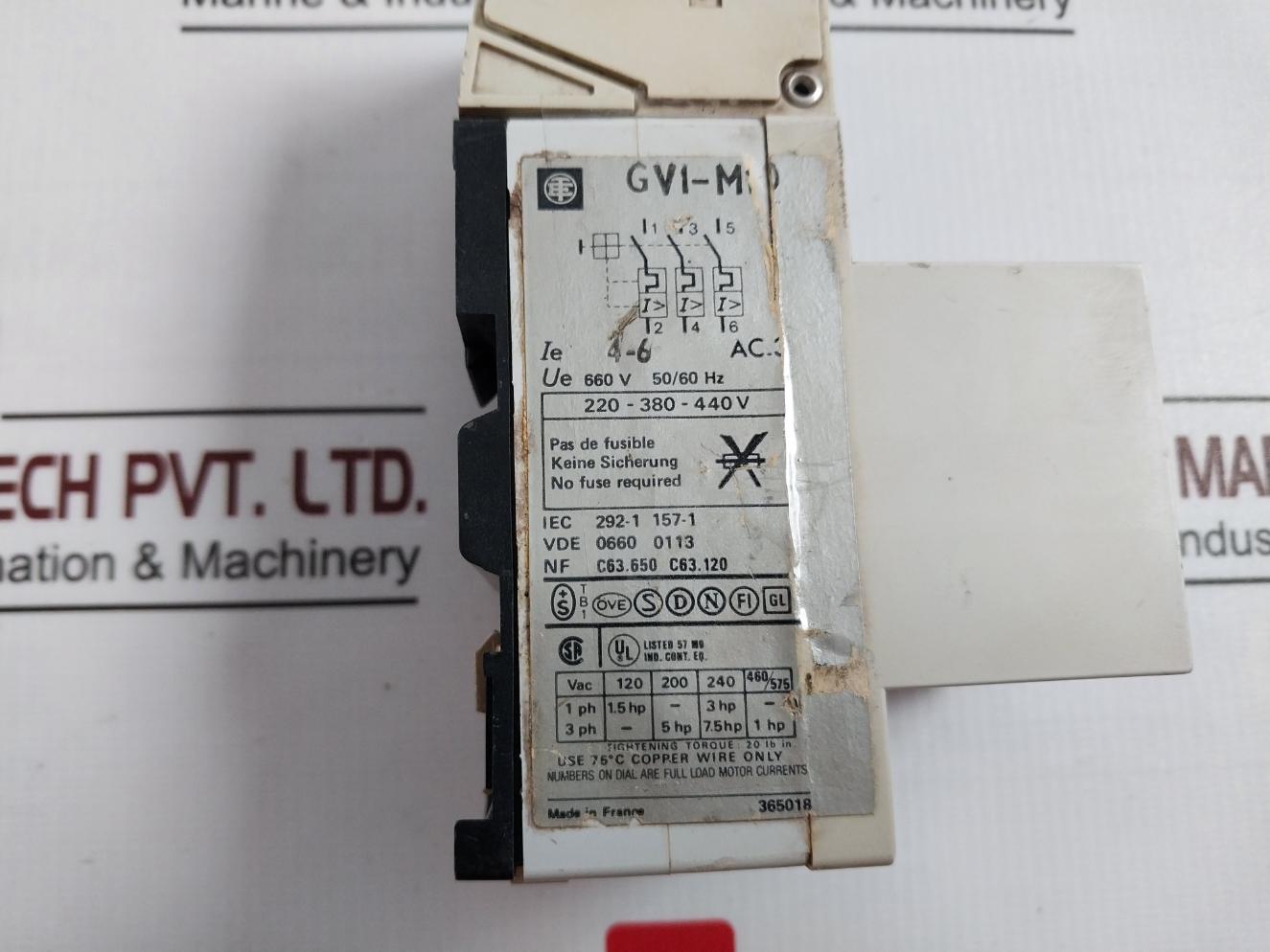 Telemecanique Gv1-m10 Motor Circuit Breaker 220-380-440 V