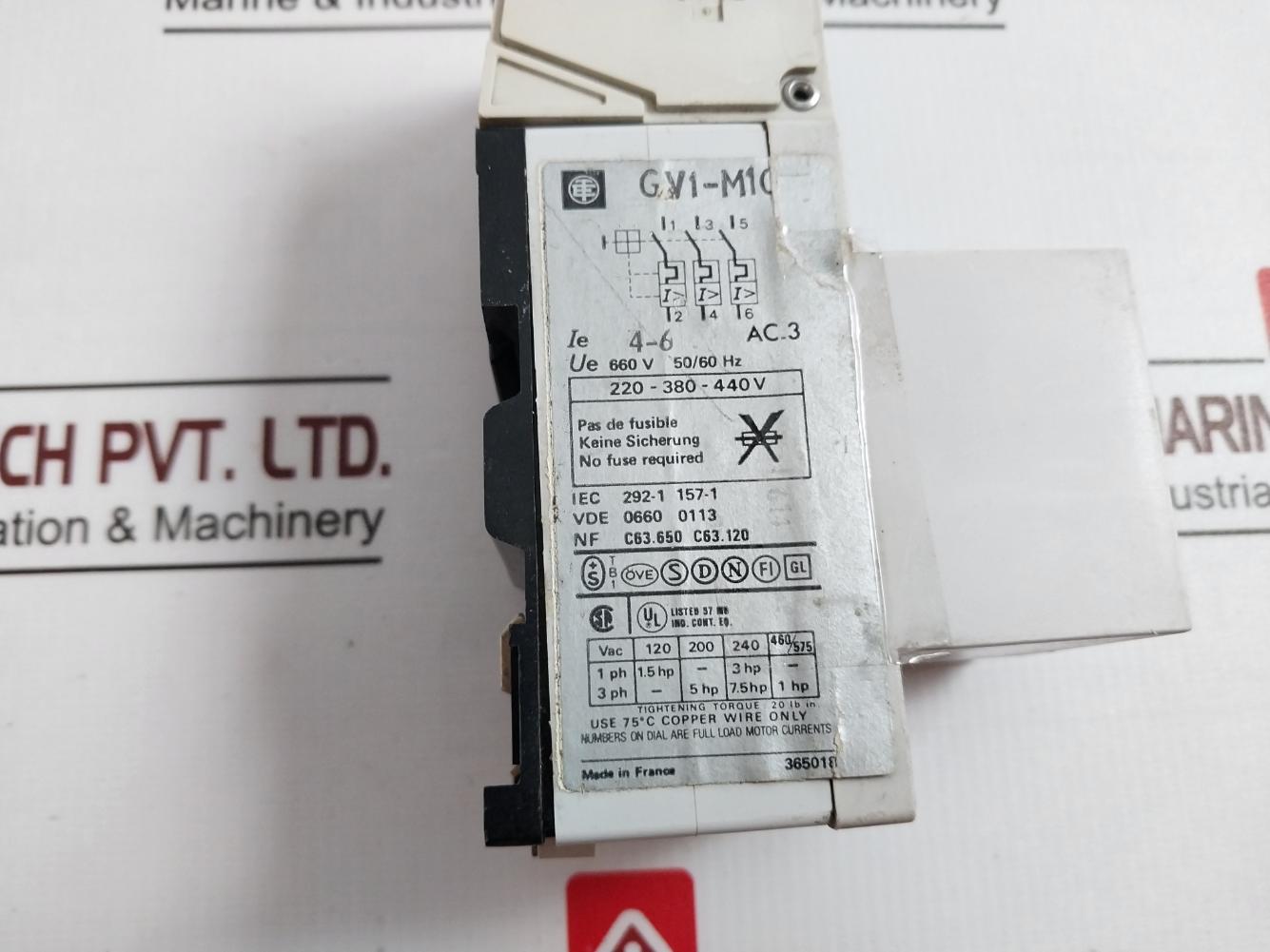 Telemecanique Gv1-m10 Motor Protector 220-380-440V 660V 50/60Hz 63A