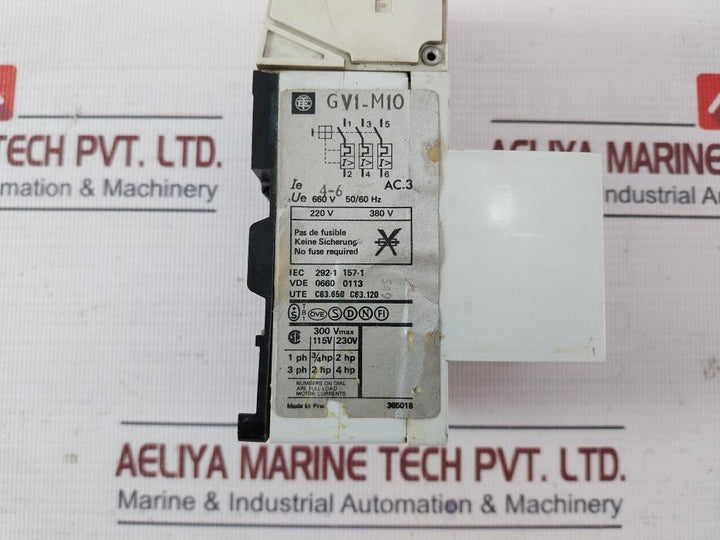 Telemecanique Gv1-m10 Solid State Overload/Relay 4-6A 660V 50/60Hz