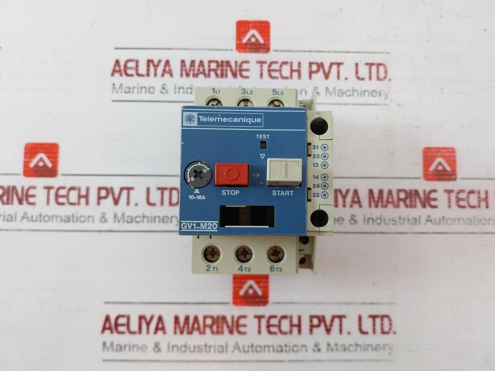 Telemecanique Gv1-m20 Din Rail Mount Circuit Breaker 10-16A 600V 6A 660V Iec/Vde