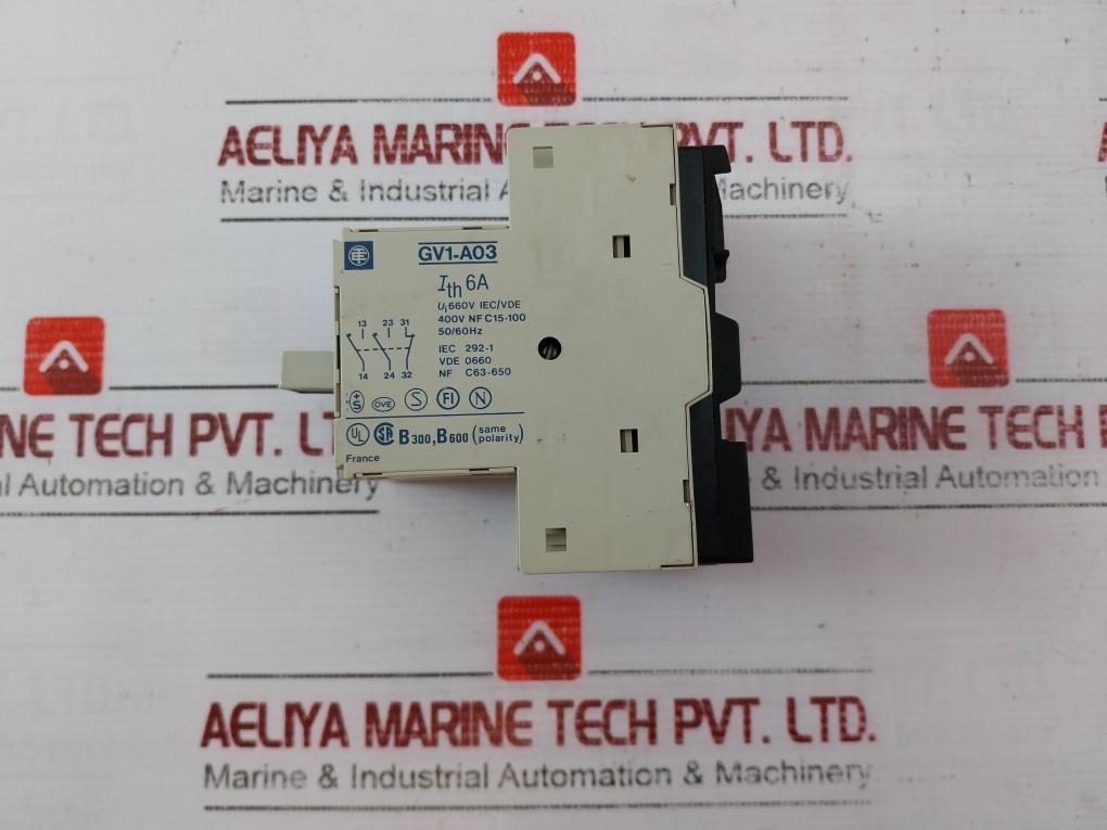 Telemecanique Gv1-m20 Din Rail Mount Circuit Breaker 10-16A 600V 6A 660V Iec/Vde